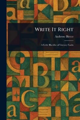 Write It Right - Ambrose Bierce - cover