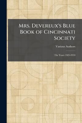 Mrs. Devereux's Blue Book of Cincinnati Society: The Years 1929-1930 - cover