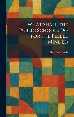 What Shall the Public Schools Do for the Feeble Minded - Guy Pratt Davis - cover