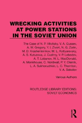Wrecking Activities at Power Stations in the Soviet Union: The Case of N.P. Vitvitsky, etc - Various authors - cover