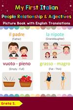 My First Italian People, Relationships & Adjectives Picture Book with English Translations