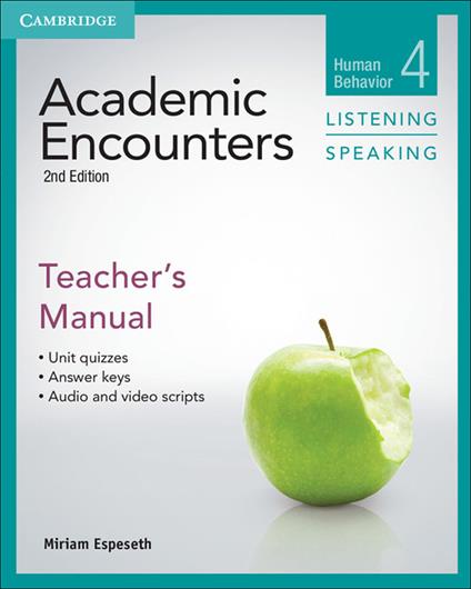 Academic Encounters Level 4 Teacher's Manual Listening and Speaking - Miriam Espeseth - cover