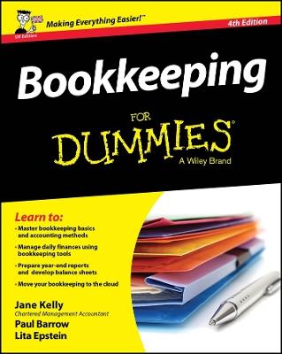 Bookkeeping For Dummies - Jane E. Kelly,Paul Barrow,Lita Epstein - cover