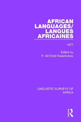 African Languages/Langues Africaines: Volume 3 1977 - cover