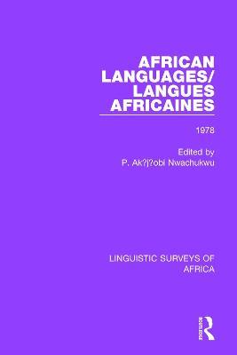 African Languages/Langues Africaines: Volume 4 1978 - cover