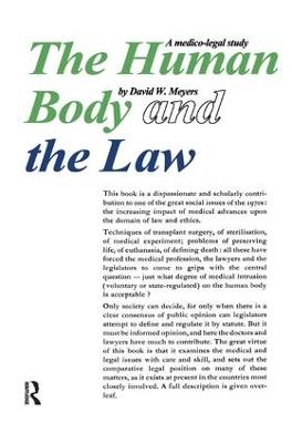 Human Body and the Law: A Medico-legal Study - David Meyers - cover