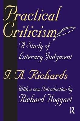 Practical Criticism: A Study of Literary Judgment - I. A. Richards - cover