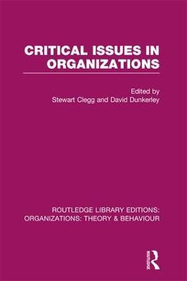 Critical Issues in Organizations (RLE: Organizations) - cover