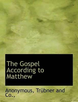 The Gospel According to Matthew - cover