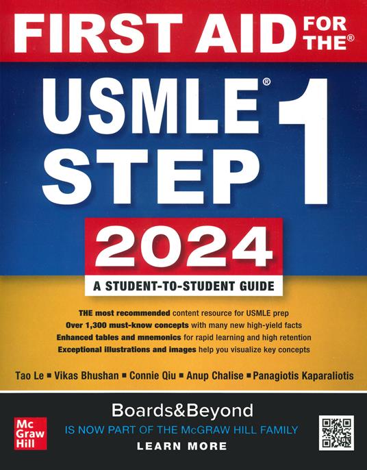 First Aid for the USMLE Step 1 2024 - Tao Le,Vikas Bhushan,Connie Qiu - cover