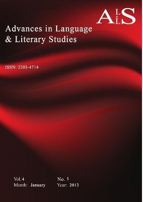 Advances in Language & Literary Studies (Vol. 4, No.1; 2013) - Editor - cover