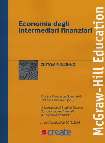 Economia degli intermediari finanziari. Ediz. illustrata - copertina