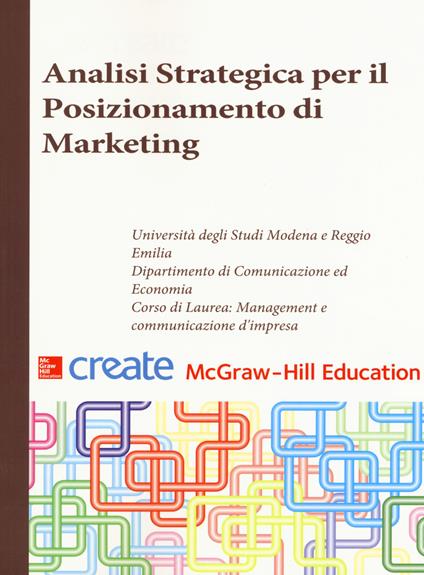 Analisi strategica per il posizionamento di marketing. Ediz. italiana e inglese - copertina