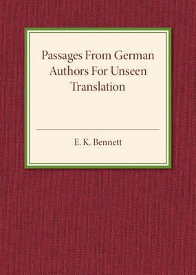 Passages from German Authors for Unseen Translation - cover