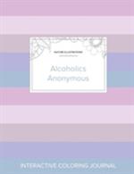 Adult Coloring Journal: Alcoholics Anonymous (Nature Illustrations, Pastel Stripes)
