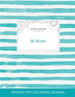 Adult Coloring Journal: Al-Anon (Nature Illustrations, Turquoise Stripes)