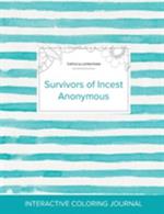 Adult Coloring Journal: Survivors of Incest Anonymous (Turtle Illustrations, Turquoise Stripes)