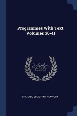 Programmes with Text, Volumes 36-41 - cover