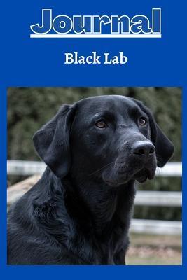 Black lab dog Journal series 1 with a cobalt blue background - Grace Designs - cover