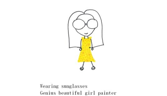 Wearing Sunglasses Genius Beautiful Girl Painter