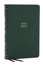 NKJV, Single-Column Reference Bible, Verse-by-verse, Green Leathersoft, Red Letter, Comfort Print