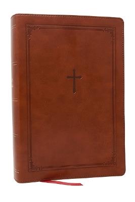 NKJV Giant Print End-of-Verse Reference Bible, Brown Leathersoft, Red Letter, Comfort Print: Holy Bible - Thomas Nelson - cover