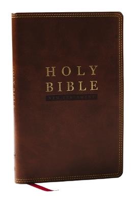 NKJV Super Giant Print New Testament, Brown Leathersoft, Red Letter, Comfort Print (Thumb Indexed) - Thomas Nelson - cover