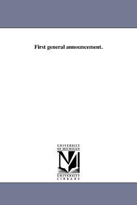 First general announcement. - Cornell University - cover