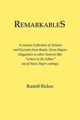 Remarkables - Rudolf Rickes - cover