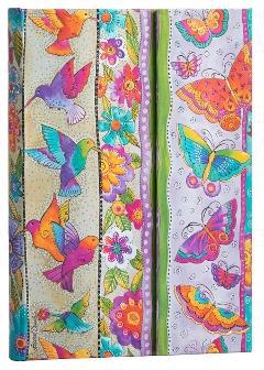 Taccuino Paperblanks, Creazioni Giocose, Farfalle e Colibrì, Midi, A righe - 13 x 18 cm