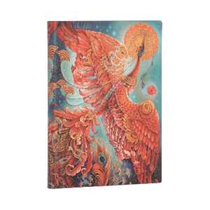 Cartoleria Taccuino Flexi Paperblanks, Uccelli della Felicità, Uccello di Fuoco, Midi, A righe - 13 x 18 cm Paperblanks