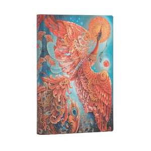 Cartoleria Taccuino Flexi Paperblanks, Uccelli della Felicità, Uccello di Fuoco, Mini, A righe - 9,5 x 14 cm Paperblanks