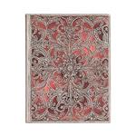 Paperblanks Taccuino flexi a copertina morbida, Ultra, Righe, Collezione Filigrana d'Argento, Granato - 18 x 23 cm