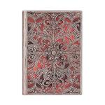 Paperblanks Taccuino flexi a copertina morbida, Midi, Righe, Collezione Filigrana d'Argento, Granato - 13 x 18 cm