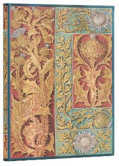 Paperblanks Taccuino flexi a copertina morbida, Midi, Bianco, Vox Botanica, Cardo Selvatico - 13 x 18 cm