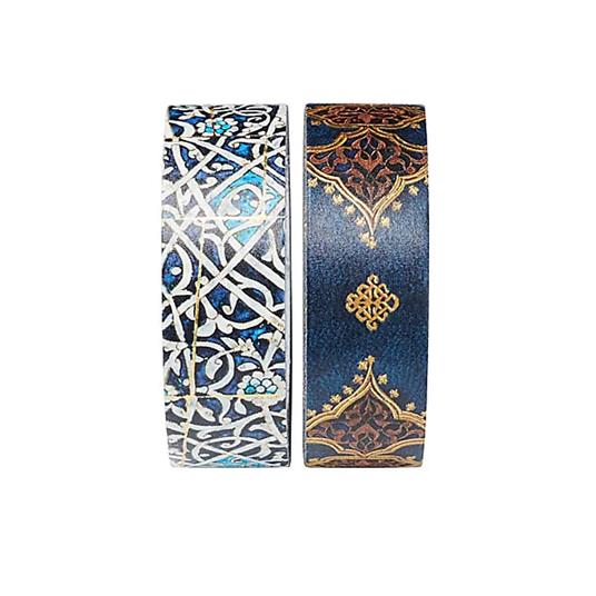 Paperblanks Nastro adesivo Washi Tape, Pacchetto misto di nastro washi, Turchese Granada/Indaco Safavita - 1,5 x 4,5 cm