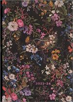 Agenda Paperblanks 2023-2024, 13 mesi Flexis, Midi, giornaliera, William Kilburn, Floralia - 12,5 x 17,5 cm