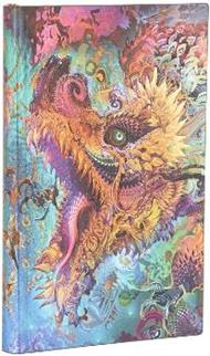 Agenda diario con chiusura a Fascia Elastica, Collezione Android Jones, Drago Infuocato, pagine a puntini DOT