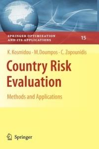 Country Risk Evaluation: Methods and Applications - Kyriaki Kosmidou,Michael Doumpos,Constantin Zopounidis - cover