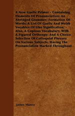 A New Gaelic Primer - Containing Elements Of Pronunciation; An Abridged Grammer; Formation Of Words; A List Of Gaelic And Welsh Vocables Of Like Signification; - Also, A Copious Vocabulary, With A Figured Ortheopy; And A Choice Selection Of Colloquial Phr