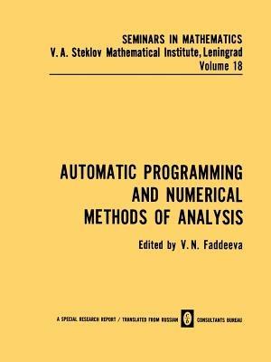 Automatic Programming and Numerical Methods of Analysis - cover