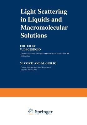 Light Scattering in Liquids and Macromolecular Solutions - cover
