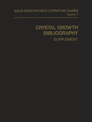 Crystal Growth Bibliography: Supplement - cover