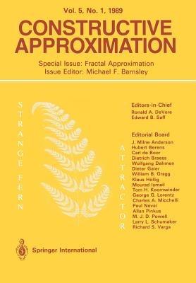 Constructive Approximation: Special Issue: Fractal Approximation - Michael F. Barnsley - cover