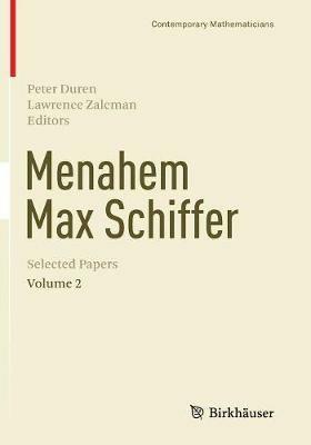 Menahem Max Schiffer: Selected Papers Volume 2 - cover