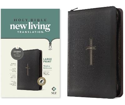 NLT Large Print Thinline Reference Zipper Bible - Tyndale House Publishers - cover