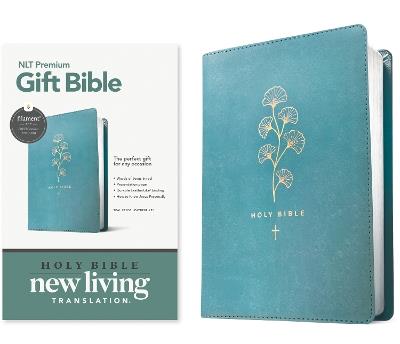 NLT Premium Gift Bible, Filament Enabled, Teal Cross - cover