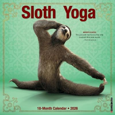 Sloth Yoga 2026 12 X 12 Wall Calendar - Willow Creek Press - cover