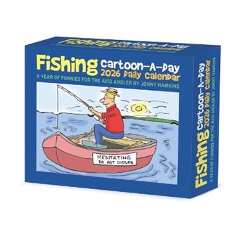 Libro in inglese Fishing Cartoon-A-Day by Jonny Hawkins 2026 5.4 X 6.2 Box Calendar 