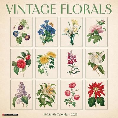 Vintage Florals 12 X 12 Wall Calendar - Willow Creek Press - cover